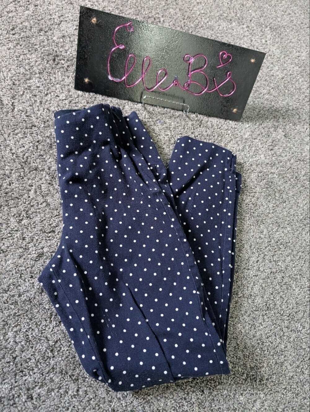 Euc Old Navy Navy Blue Polka Dot Pants 0* Flawed Item